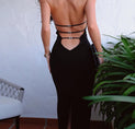 Open Back Halter Bodycon Long Dress