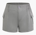 Solid Flap Pocket Cargo Shorts