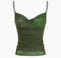 Mesh Twist Knot Cami Top