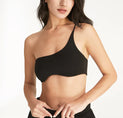 One Shoulder Solid Sports Bra