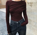 Layered Long Sleeve Pleated Shirt