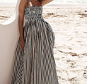 Sleeveless Pinstripe Long Dress