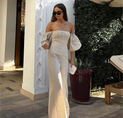 Linen Blends Puff Sleeve Jumpsuit