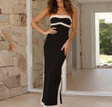 Contrast Binding Tube Long Dress