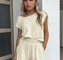 Cotton & Linen Pockets Shorts Set