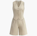 Cotton & Linen Sleeveless Short Set