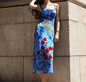 Printed Spaghetti Strap Midi Dress