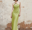 Halter Keyhole Neckline Backless Long Dress