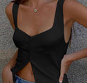 Casual Button-Front Tank Top