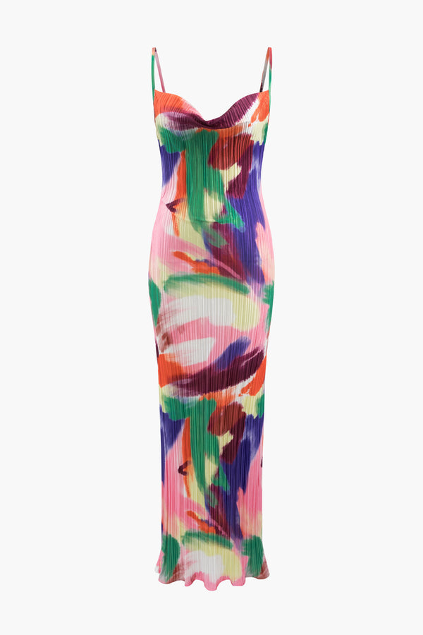 a dress with a colorful print on it