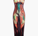 Abstract Print Tank Midi Dress (XL / MULTICOLOR)