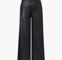 High Waisted Faux Leather Wide Leg Pants