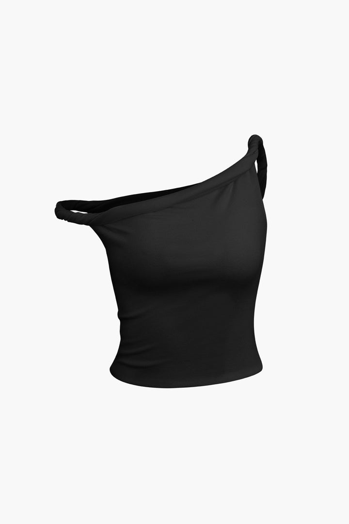 a black top on a white background