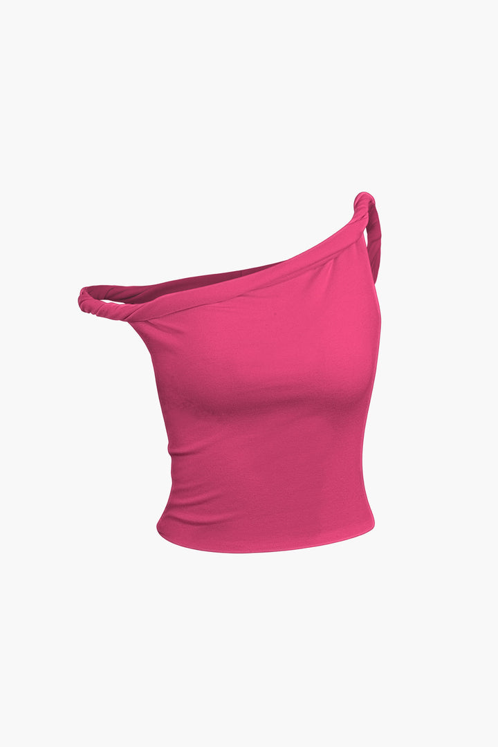 a woman wearing a pink crop top
