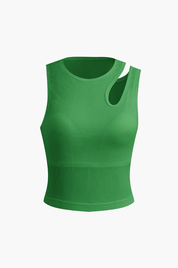 a green top on a white background