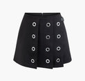 Eyelet Detail Pleated Mini Skirt