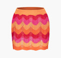 a pink and orange knitted skirt