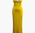 a yellow dress on a white background