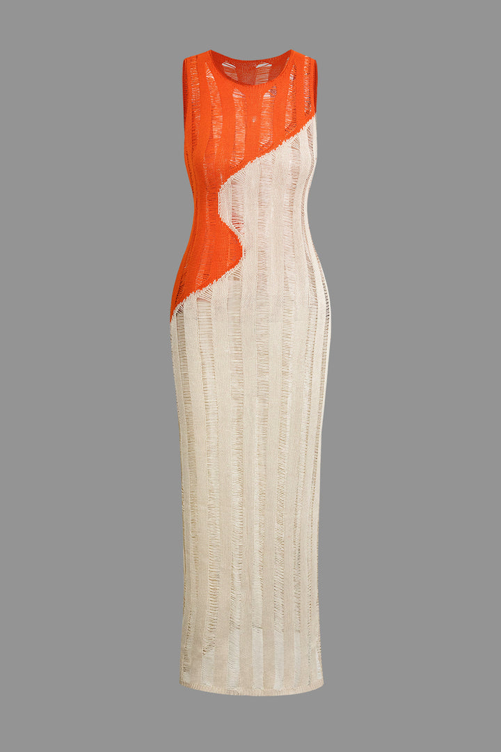 a white and orange dress on a gray background