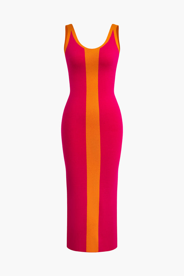 a pink and orange dress with orange stripes