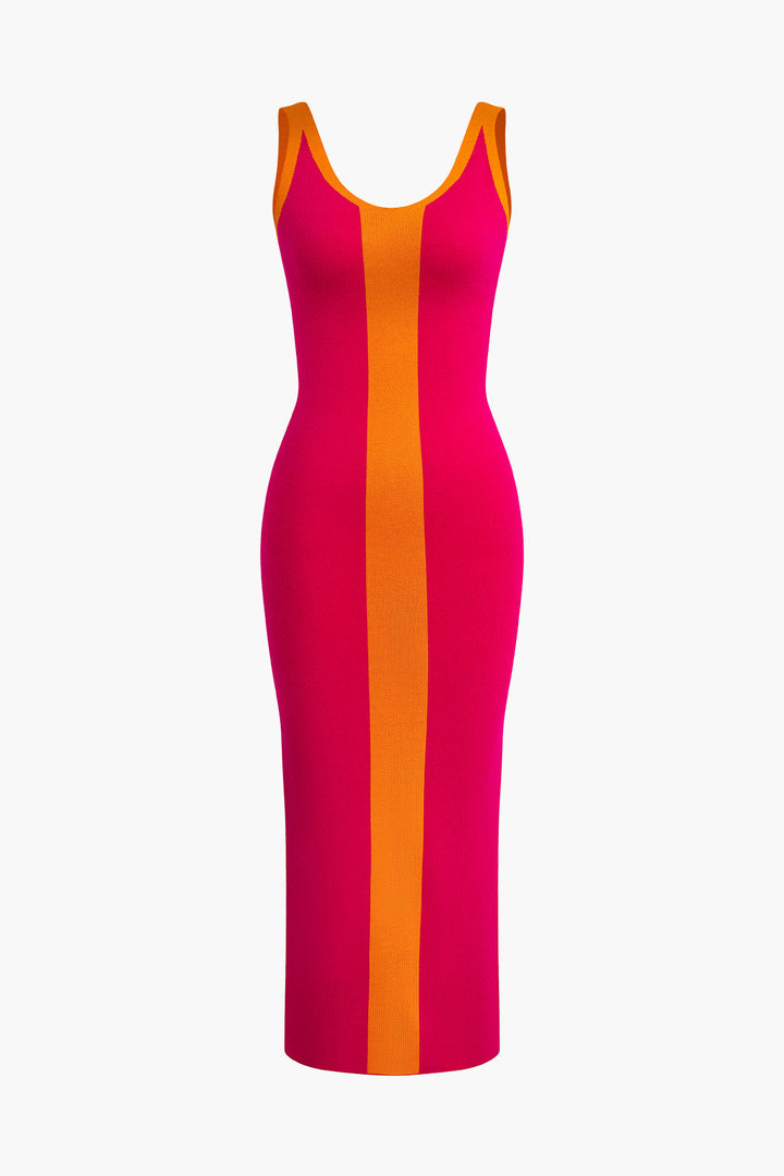 a pink and orange dress with orange stripes