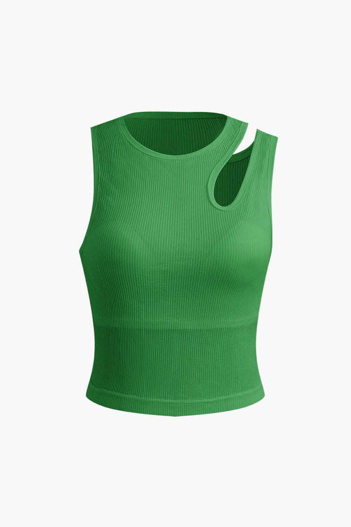 a green top on a white background