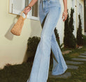 Denim Pockets Flare Jeans