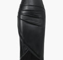a black leather pencil skirt