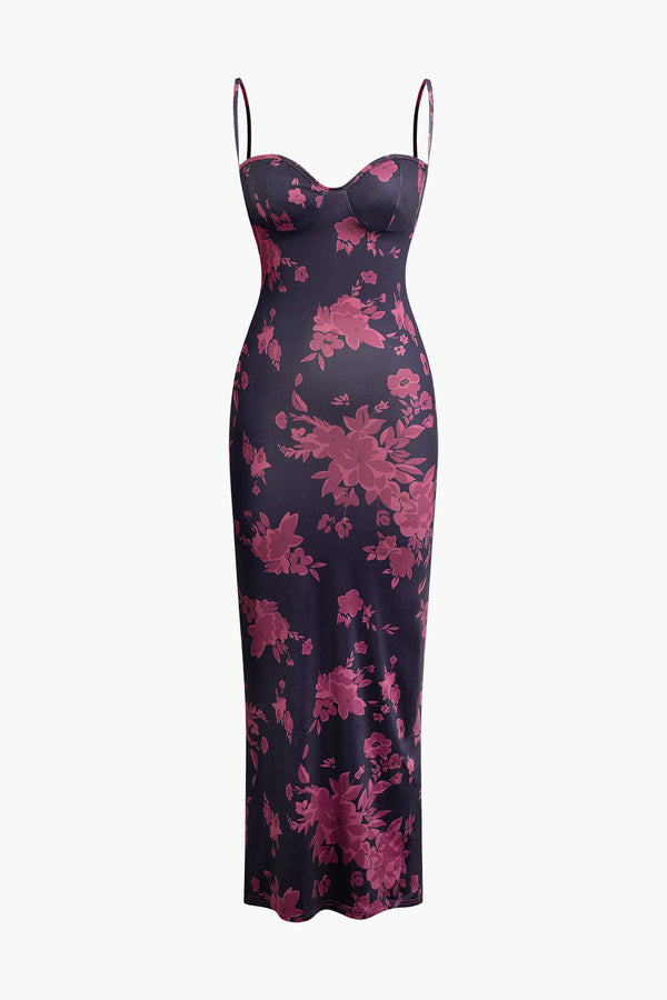 a black and pink floral print dress