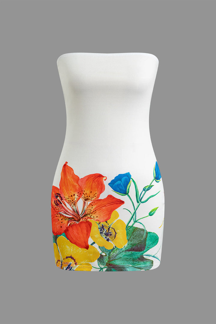 a white vase with colorful flowers painted on it