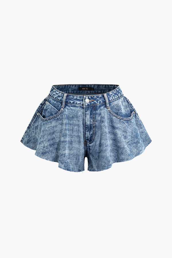 high waist denim shorts