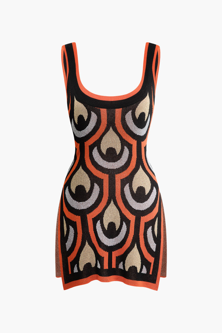 a black and orange dress with a pattern on it