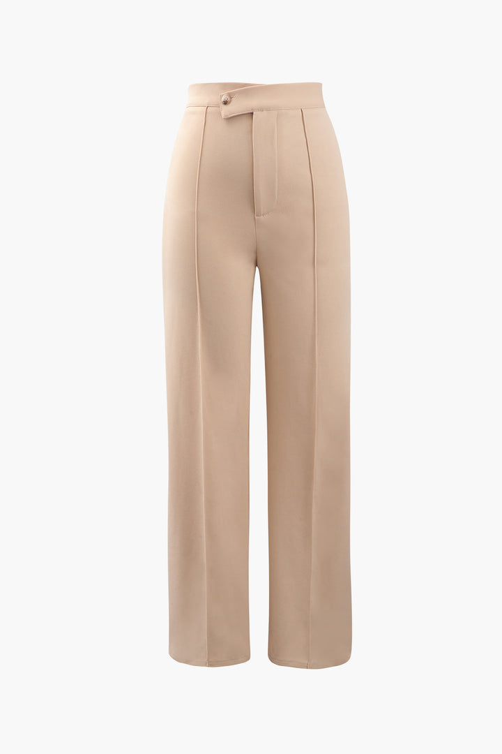 a picture of a woman wearing a beige pants