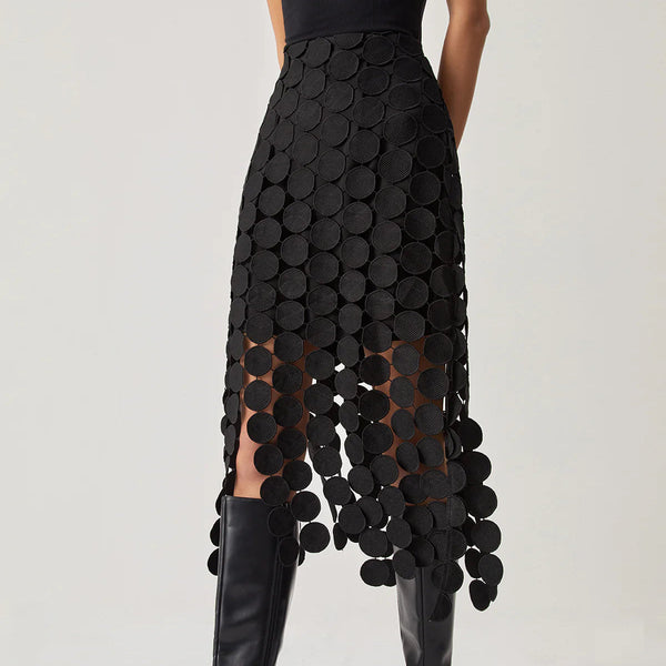 Laser Cut Multi Circle Double Layered Skirt
