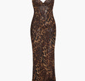 a leopard print dress