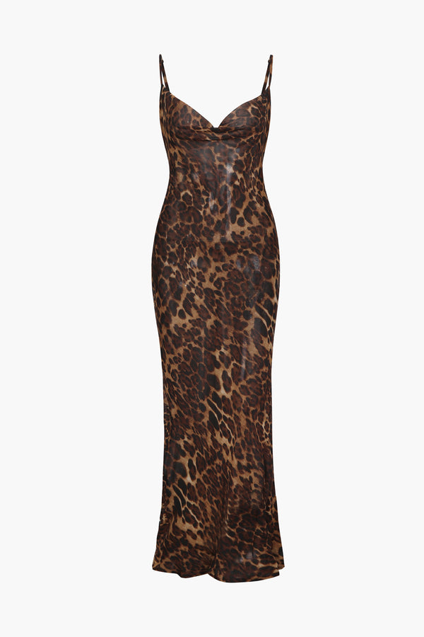 a leopard print dress