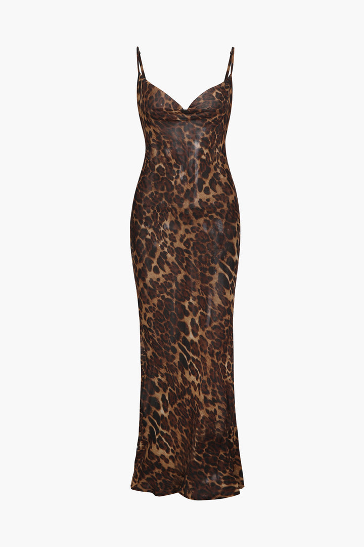 a leopard print dress