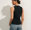 Linen Blends Button Up Tank Top