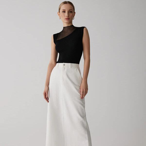 Mesh Patchwork Sleeveless Top