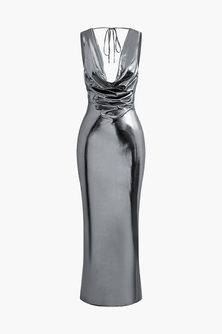 a silver dress on a white background