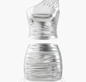 a silver dress on a white background