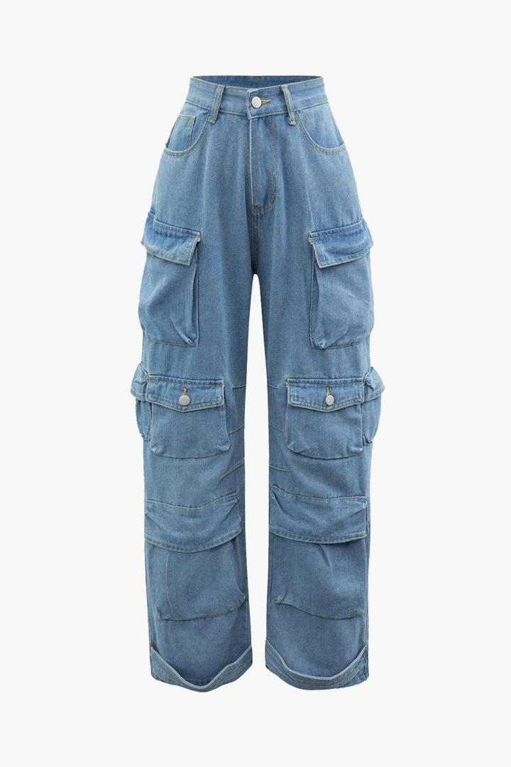 a picture of a pair of blue cargo pants