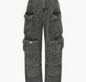 a picture of a pair of black cargo pants