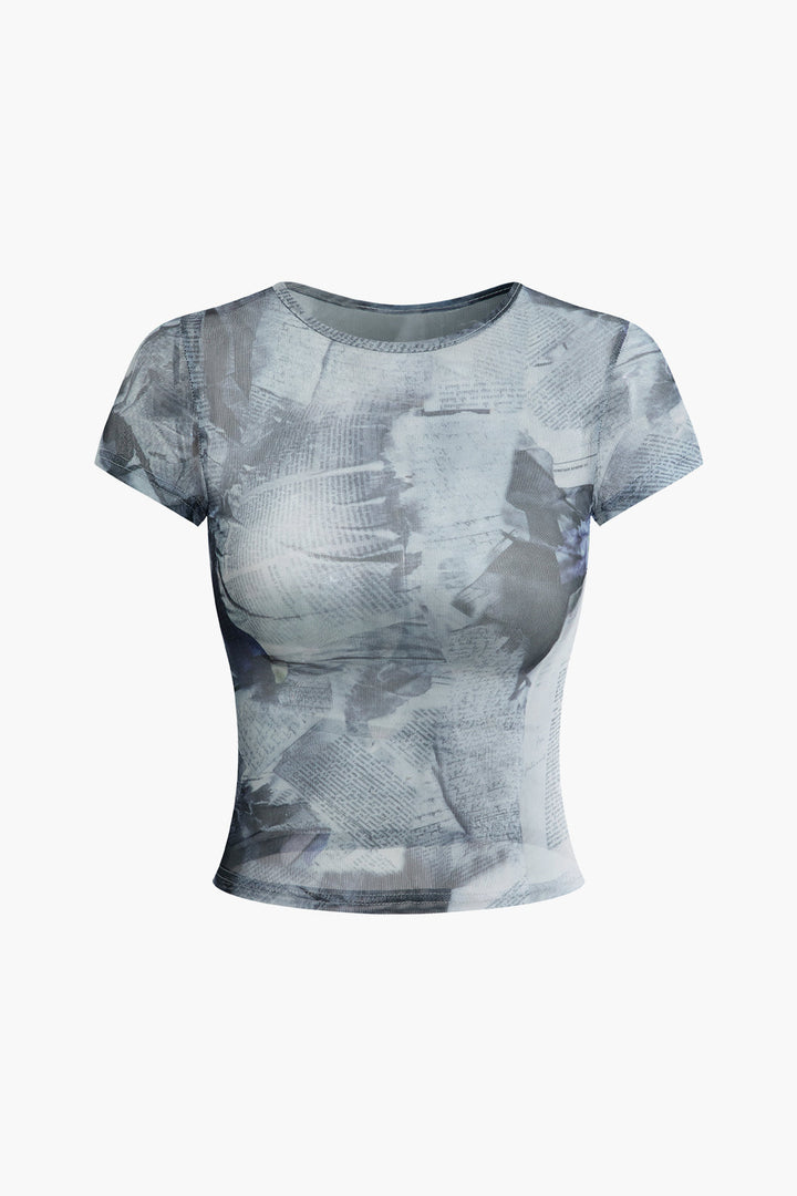 a women ' s t - shirt with an abstract print