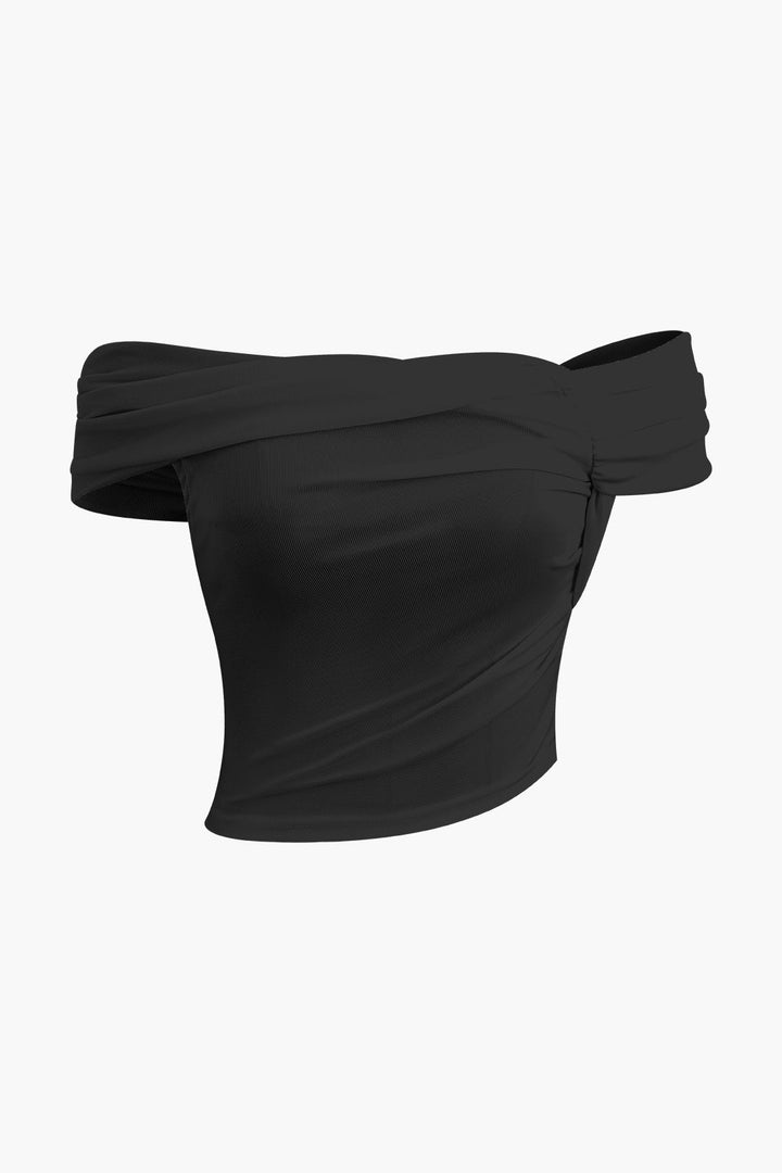 a black top on a white background