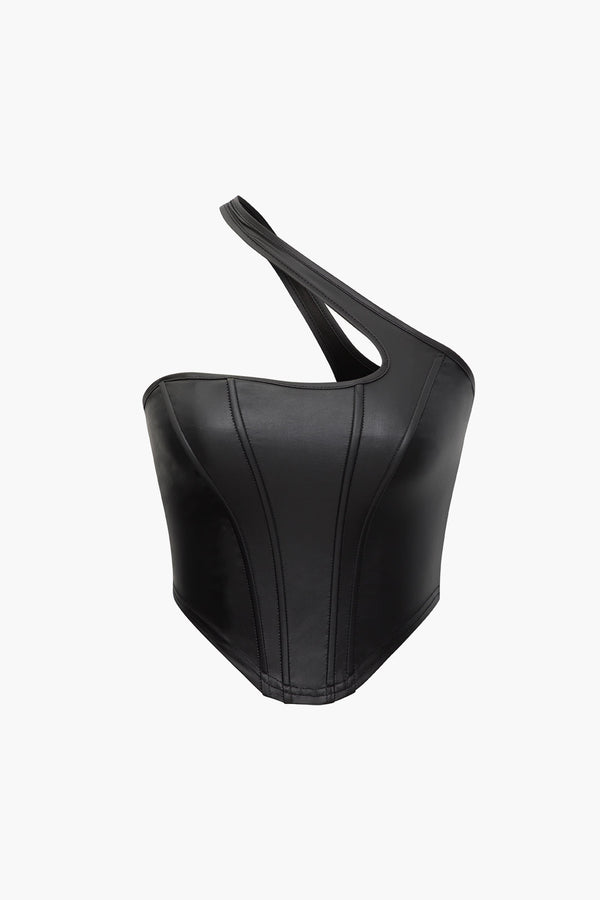 a woman wearing a black corset