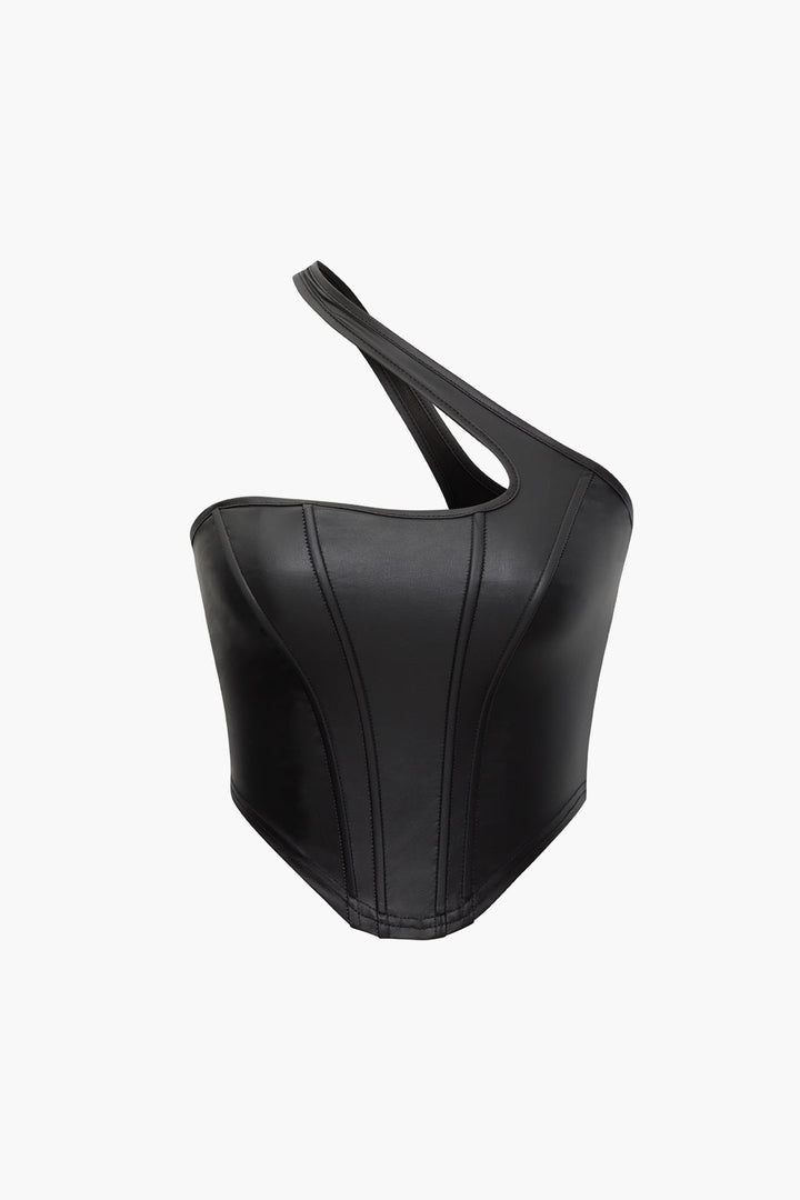 a woman wearing a black corset