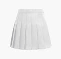a white skirt with plea detailing