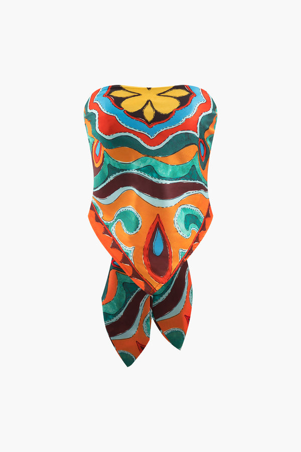 a scarf with a colorful pattern on it