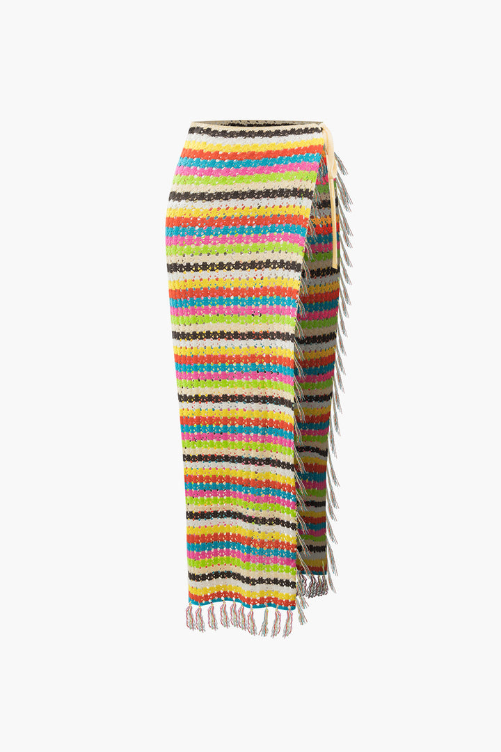 a multi colored skirt with fringes